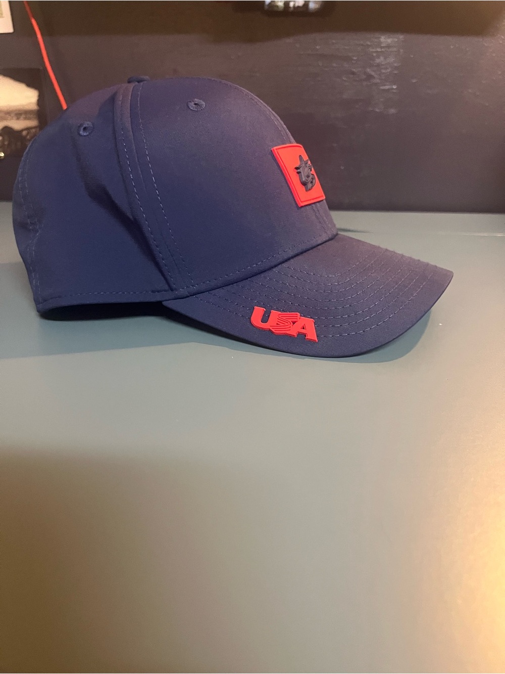New Era Navy Blue Baseball Cap with Red USA Accent